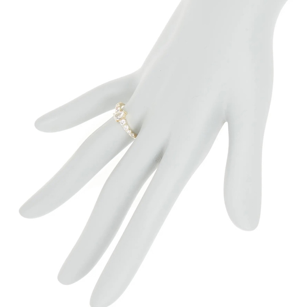BEAUTIFUL ring! Pear-shaped cubic zirconia crystal in a white gold setting. New! - Picture 4 of 4
